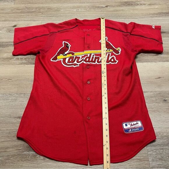 Vintage St. Louis Cardinals Majestic Jersey Size 46 MLB Baseball Red PLEASE READ - Picture 8 of 13